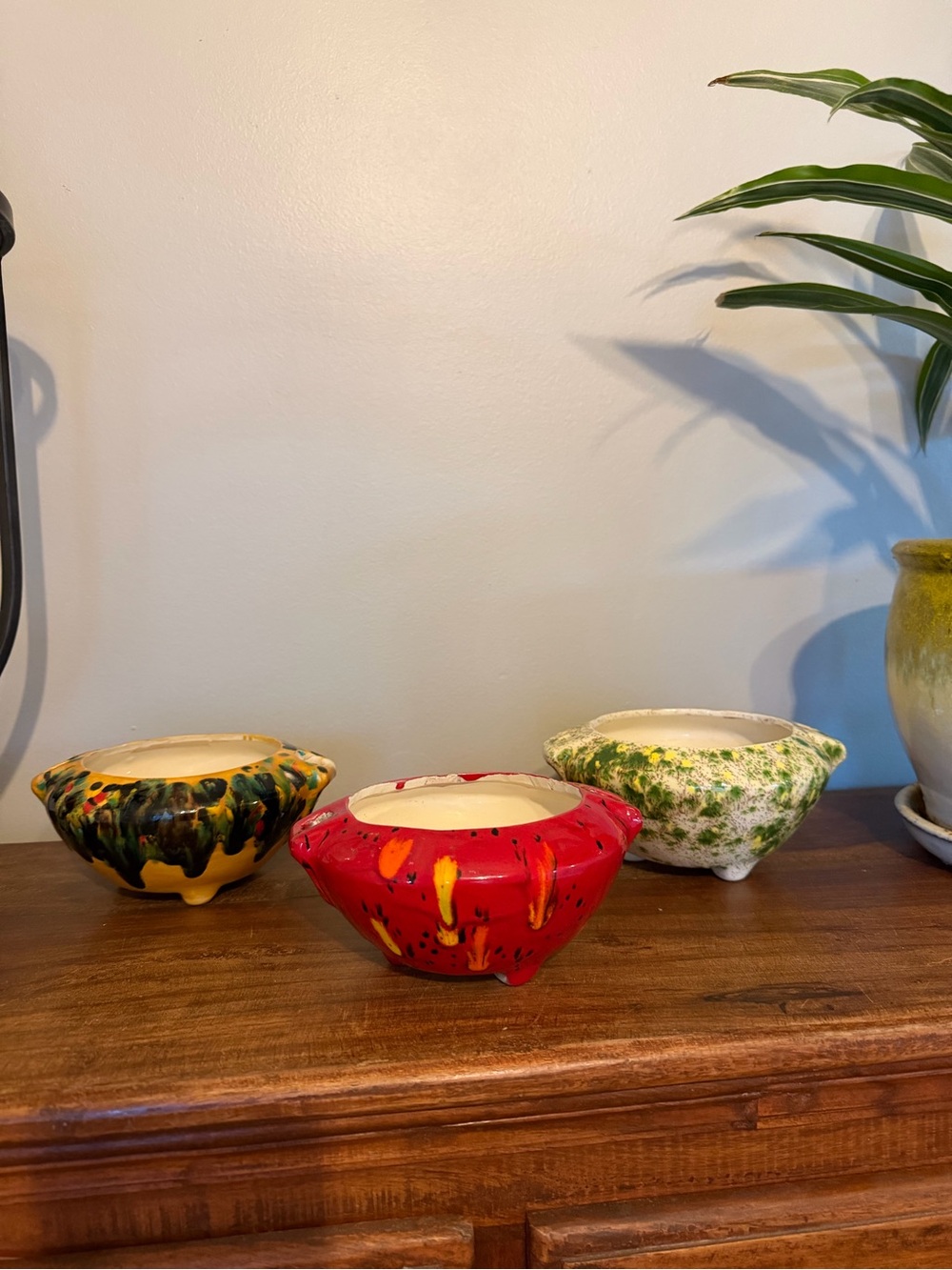 Vintage Pottery planter set of 3